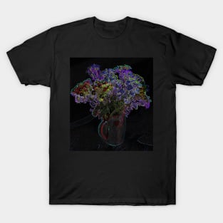 Black Panther Art - Flower Bouquet with Glowing Edges 13 T-Shirt